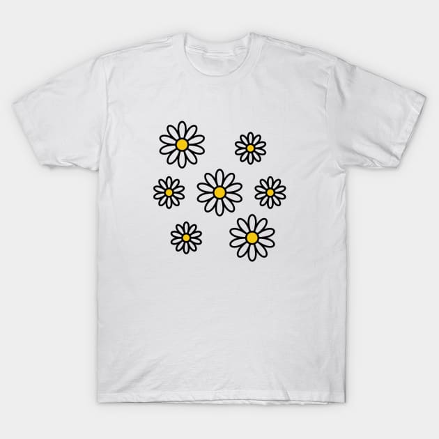 Cute Daisy Flowers T-Shirt by CEYLONEX
